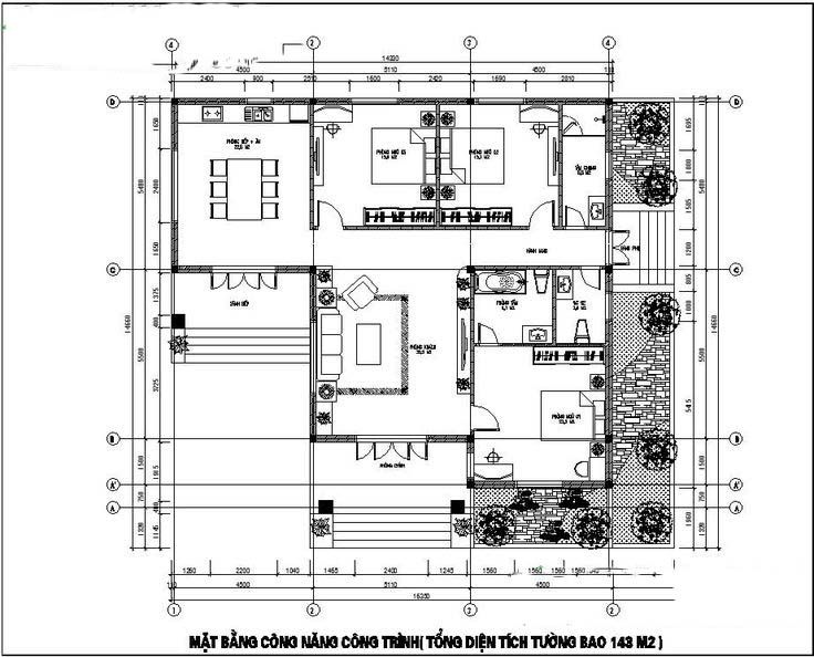 Description: Bản vẽ chi tiết mẫu nhà vườn đẹp 1 tầng mái thái 8x12m